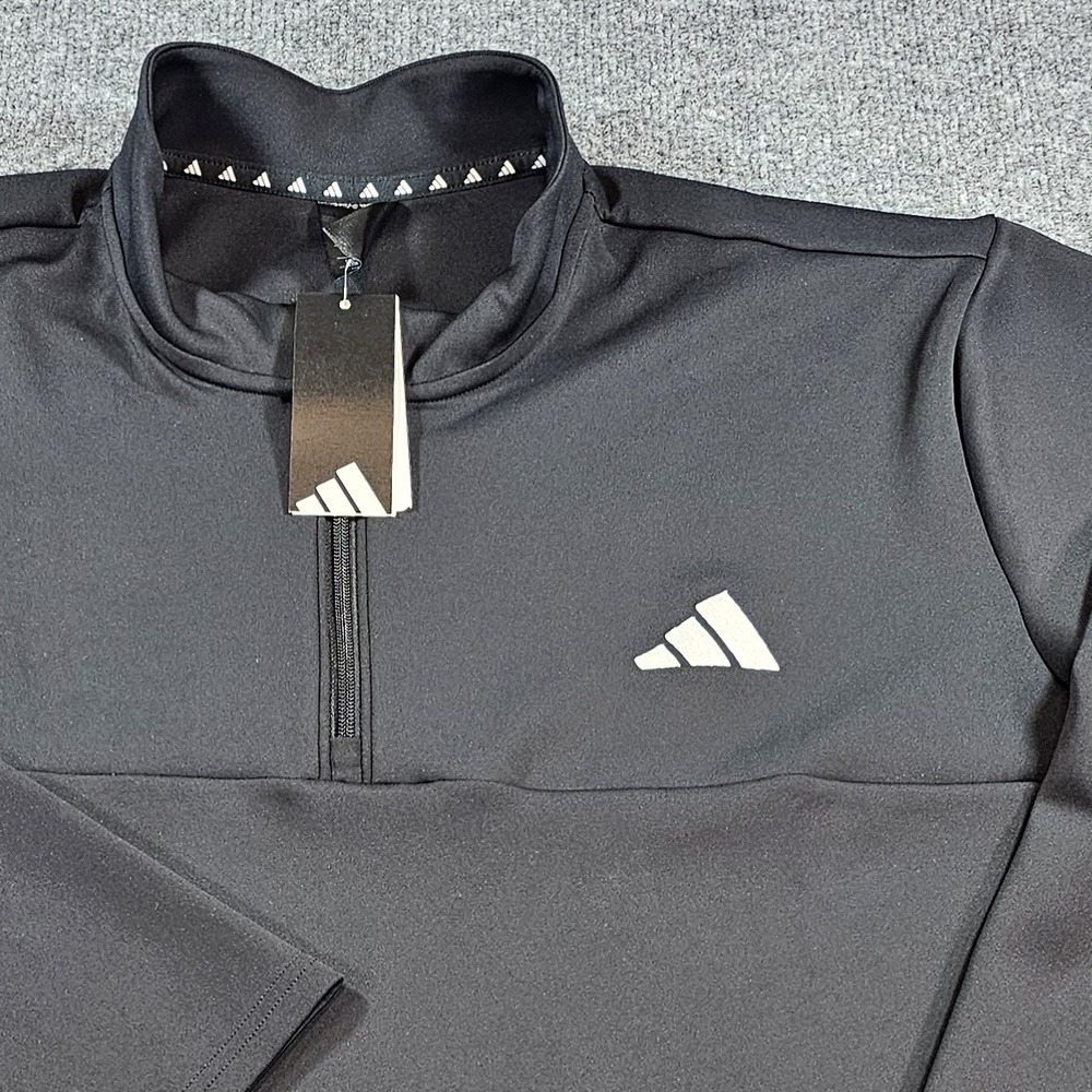 Adidas Mens 2XL Black 1/4 Zip Layer JW8907 Pullover Active Training Golf NEW